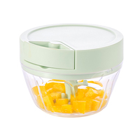 Hete Aanbieding Smile Mom LFGB Gecertificeerde Ecologische Plastic Trekmes Snijder voor Fruit en Groenten, Eenvoudige Bediening, Handmatig Keukenhulpmiddel