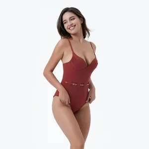 Costume da bagno a catena fornitore di un pezzo Bikini costume da bagno personalizzato costumi da bagno rossi