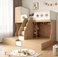 Lit superposé moderne et peu encombrant pour petits appartements, grande capacité de rangement, lit pour chambre d'enfant ou parent-enfant, bois écologique