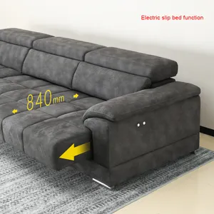 Bank Moderne Elektrische Uittrekbare Achterbank L Vorm Chaise Moderne Woonkamer Sofa Set Bed Hoekbank