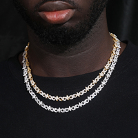 8mm Étincelles CZ Diamant Tennis Chaîne Hip Hop Bijoux Hypoallergénique En Laiton Glacé 5A Zircon Infiniment Collier pour Cadeau De Fête