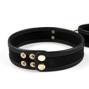 Yüksek kaliteli altın Metal PU esaret sınırlamalar Set köle SM yaka kelepçe - Product Image 5