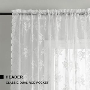<span class=keywords><strong>Tende</strong></span> in Pizzo Bianco Stile Country Floreale Vintage <span class=keywords><strong>per</strong></span> Soggiorno <span class=keywords><strong>Tende</strong></span> di Lusso - Product Image 3