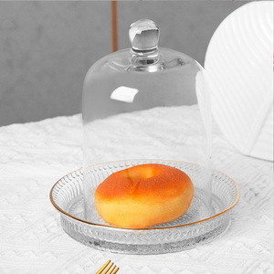 Vente en gros Cloche de présentation de pâtisserie en cristal transparente avec poignée bouton Style moderne - Product Image 2