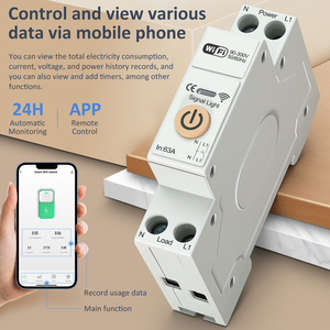 Système de maison intelligente Wi-Fi, disjoncteur 40A 63A, télécommande, minuterie domestique, relais, mesure, surveillance de la tension et du courant, intelligent - Product Image 2