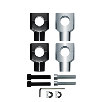 HCMOTORKU Abrazaderas Elevadoras de Manillar de Motocicleta de 1.25mm (25mm) Negras/Cromadas, Compatibles con Harley Dyna Sportster Softail Custom