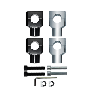 HCMOTORKU Rehausseurs de guidon de moto 1,25 pouces (25 mm) avec collier de fixation noir/chrome compatibles Harley Dyna <span class=keywords><strong>Sportster</strong></span> Softail Custom - Product Image 1