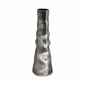 Vaso Alto in Metallo Texturizzato, Arredamento Moderno per Soggiorno, Camera da Letto e Casa - Product Image 4