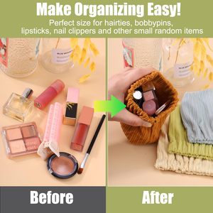 Accessoires cosmétiques portables petit organisateur Popper en velours côtelé sac de rangement <span class=keywords><strong>élastique</strong></span> pochettes de maquillage pour sac à main - Product Image 4