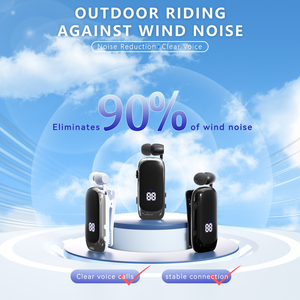 <span class=keywords><strong>Bluetooth</strong></span> 5.2 Tai Nghe Duy Nhất Tai Lavalier Có Thể Thu Vào Với Mic LED Hiển Thị Kỹ Thuật Số Tiếng Ồn Hủy Bỏ Cho Văn Phòng Kinh Doanh Lái Xe - Product Image 4