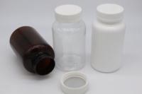 Flacon à pilules en plastique personnalisé, flacon rond pour capsules, emballage, 3 couleurs, flacon à médicaments avec bouchon de sécurité pour enfants