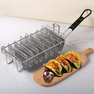 Panier de friteuse à <span class=keywords><strong>tacos</strong></span> Panier de support de taco pour friteuse à taco Moule de coquille de taco en forme de V Friteuse à taco pour <span class=keywords><strong>burritos</strong></span> et tortillas (8 coquilles) - Product Image 3