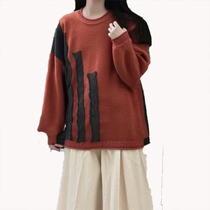 เสื้อสเวตเตอร์ผู้หญิงแฟชั่นลำลอง ทรงหลวม คอทรงกลม พิมพ์ลาย ผ้าฝ้าย 100% - Product Image 4