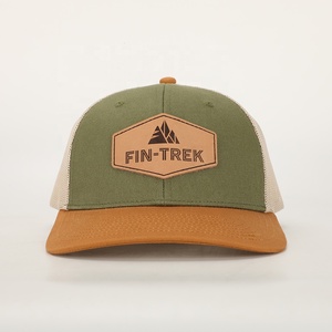 Chất Lượng Cao Tùy Chỉnh Kinh Điển 6 Bảng Điều Chỉnh Quân Đội Màu Xanh Lá Cây Bông Trucker Cap Ngoài Trời Lưới Hat Da Vá Logo Bán Buôn Thể Thao Gorras - Product Image 2