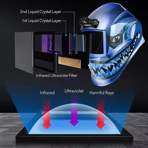 Casco <span class=keywords><strong>de</strong></span> soldadura <span class=keywords><strong>de</strong></span> atenuación automática <span class=keywords><strong>con</strong></span> faros <span class=keywords><strong>LED</strong></span> y ajuste continuo <span class=keywords><strong>de</strong></span> energía solar para trabajos <span class=keywords><strong>de</strong></span> soldadura y molienda - Product Image 4