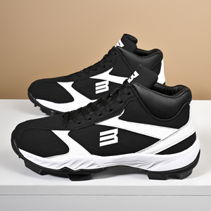 Ready Stock Mid Top Unisex <b>Baseball</b> Cleats Customizable Hard Rubber Spike Sneakers Anti-Slip Grass Training Competition Shoes - Product Image 2