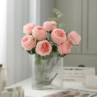 Einzelner Zweig Feuchtigkeitsspendende Handgefühl-Nachbildung MG040 Austin Rose Seiden-Kunstblume Handgefertigt Langlebig Umweltfreundlich Hochwertig Realistisch