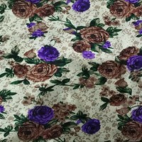 Tissu léger 100% rayonne, tissage uni 30s*30s, imprimé, 110 g/m², largeur 150 cm, pour robes et jupes