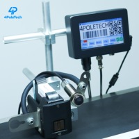 Imprimante à jet d'encre thermique automatique 4POLETECH 4,3 pouces haute vitesse pour ligne de production, métal, papier, plastique, bouteille, carton