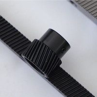 Ensemble crémaillère et pignon hélicoïdal DIN6 de haute précision 1000 mm en acier noir pour machine de découpe laser CNC à mouvement linéaire