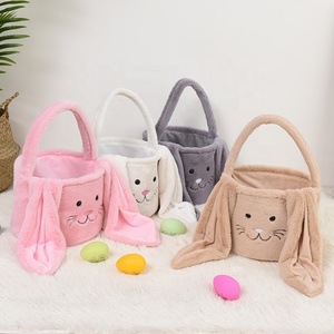 DAMAI <b>Easter</b> Bucket Party <b>Gift</b> Candy <b>Bag</b> <b>Easter</b> Decorated Hand <b>Bag</b> Cute Plush Rabbit <b>Easter</b> Bunny Baskets - Product Image 1