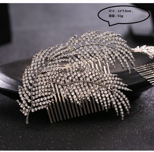 مشط شعر جديد للعروس بتصميم زهور، عصابة رأس للزفاف، إكسسوارات شعر كريستال لؤلؤية للعروس - Product Image 5