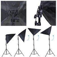 2 PCS/Set Softbox Professional Photographic Studio Easy Folded 50*70CM Soft Box avec 2M Light Stand et Mushroom LED 85W Bulb