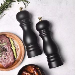 Refillable Manual Rotary Knob Adjustable Coarseness Wooden Salt <b>Grinder</b> Black <b>Pepper</b> Mill with Ceramic Grinding Mechanism - Product Image 1
