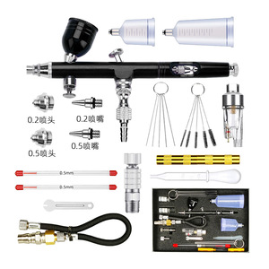 Aérographe Ar180l à alimentation par gravité 7cc, double action, vitesse réglable, outil de retouche artistique et artisanale avec accessoires - Product Image 1