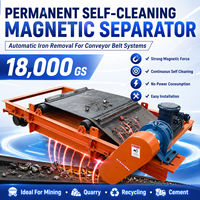 Séparateur magnétique permanent autonettoyant pour bande transporteuse, séparation des métaux ferreux