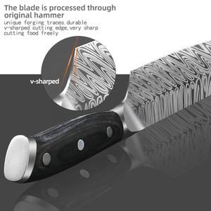 ชุดมีดทำครัว10ชิ้นพร้อมด้ามไม้ทำจากสเตนเลสคาร์<span class=keywords><strong>บอน</strong></span>สูงลายดามัสกัส - Product Image 5