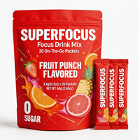 Poudre de boisson Pure Focus, biologique, crinière de lion 1200 mg, L-tyrosine, phosphatidylsérine, non OGM, testé par un tiers