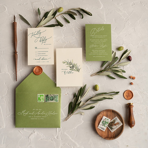 Tuyệt đẹp vellum lời mời đám cưới chi nhánh Cây Ô Liu cá nhân mời cho kỷ niệm ngày cưới - Product Image 5