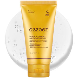 Mascarilla Facial de Cúrcuma Exfoliante al por Mayor para una Limpieza Profunda de la Piel, Cuidado Hidratante, Mascarilla con Banda para Dormir y Cepillo - Product Image 1