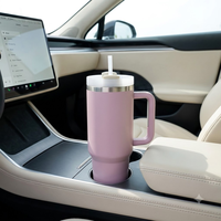 Bouteille de voyage et de voiture personnalisée avec logo, grande capacité 40 oz, couleur personnalisée, sans BPA, avec paille et couvercles 2-en-1
