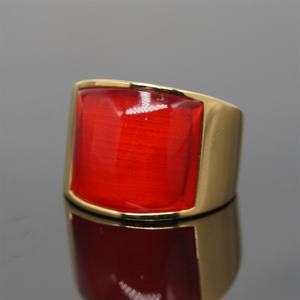 Bague en acier inoxydable pour homme/femme avec pierre d'opale multicolore, style punk, pour mariages, design exagéré - Product Image 2