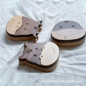 Boîte de rangement pour dents de lait en bois pour enfants, ronde, gravée, personnalisable, type sur pied - Product Image 4