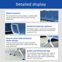 Chaises d'attente modernes en aluminium avec accoudoirs, 2/3/4/5 places, banc public en PU pour aéroport, hôpital, école, centre commercial, salle d'attente