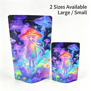 MOQ 500 Bolsas con Cierre Personalizadas con Acabado Mate Holográfico Brillante para Pequeñas Empresas, Marcas Independientes, Empaque de Snacks y Té 7/14/28/112g - Product Image 3