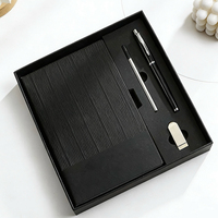 Ensemble cadeau d'entreprise personnalisé en cuir PU orange, carnet A5, vente en gros, ensemble de carnets de luxe promotionnels pour entreprises avec stylo