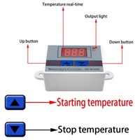 Controlador de Temperatura Digital XH-W3001 de 12V/24V/220V, Termostato con Interruptor de Calefacción y Refrigeración W3001