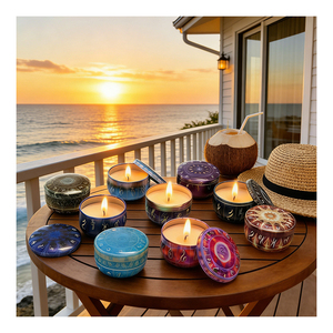 Empty Candle Jars With Lids Luxury Packaging For Custom <b>Soy</b> <b>Wax</b> Branding Boutique Presentation Assortment Display - Product Image 2