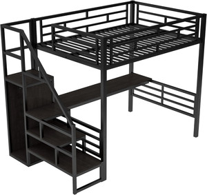 Base de Cama Triple Plegable para Adultos, Estilo Queen/King/Twin, con Plataforma de Listones, Estructura Metálica Grande con Almacenamiento - Product Image 4