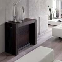 Table à manger extensible en bois massif de style nordique, design rectangulaire pliable et rétractable, minimaliste, sans assemblage, fabriquée en Chine, petite taille