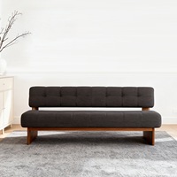 Canapé en tissu et bois massif de style nordique moderne, fauteuil de loisirs individuel en bois massif, ensemble de canapés pour salon, chaise à dossier