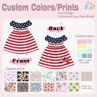 Robe décontractée à épaules dénudées avec franges et imprimé étoiles et rayures, personnalisable, pour filles, idéale pour les fêtes patriotiques du 4 juillet