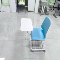 Table de formation scolaire et de bureau intégrée moderne et durable avec chaise, tableau d'écriture, pliable, en métal, réglable en hauteur, ergonomique