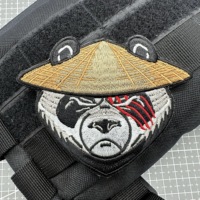 Bêtes de la jungle créatives brodées pour patchs velcro Badges de bras d'animaux d'extérieur Tiger PandaWolf Dragon Badge pour utilisation de vêtement