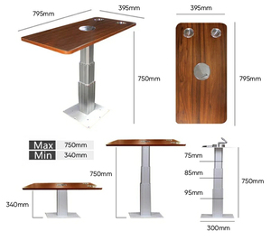 Gran oferta RV multifuncional altura ajustable mesa elevadora de café mesa de comedor para RV Van Motorhome Camper - Product Image 3