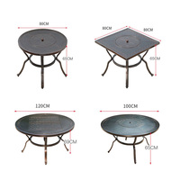 Table de barbecue extérieure amovible personnalisée, charbon de bois/électrique/chaudron, table et chaises universelles en aluminium moulé, imperméables